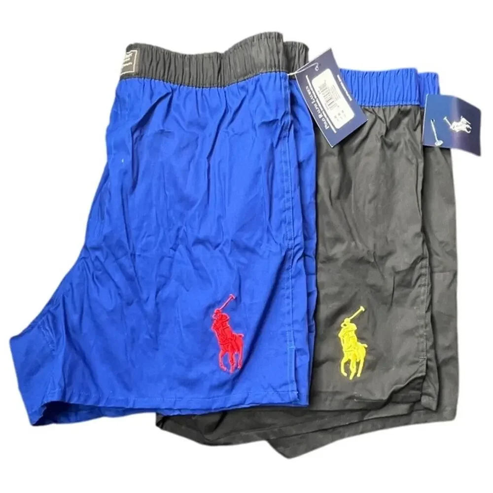 Polo Ralph Lauren Classic Underware Boxers 2 Pair Blue & Black Sz Med - NEW